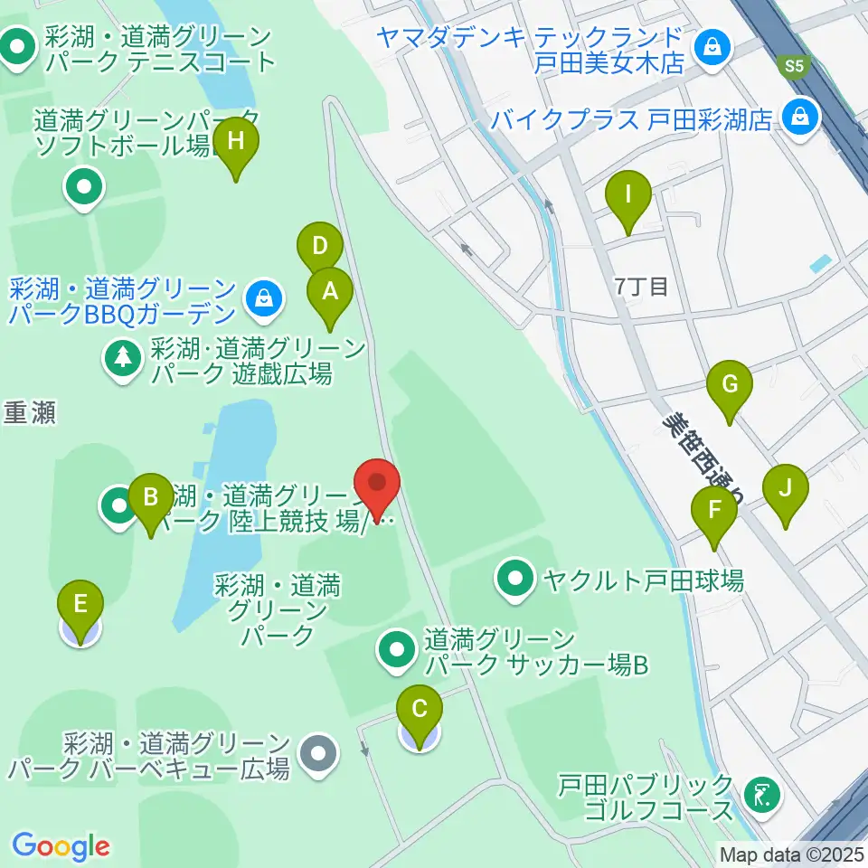 彩湖・道満グリーンパーク野球場周辺の駐車場・コインパーキング一覧地図