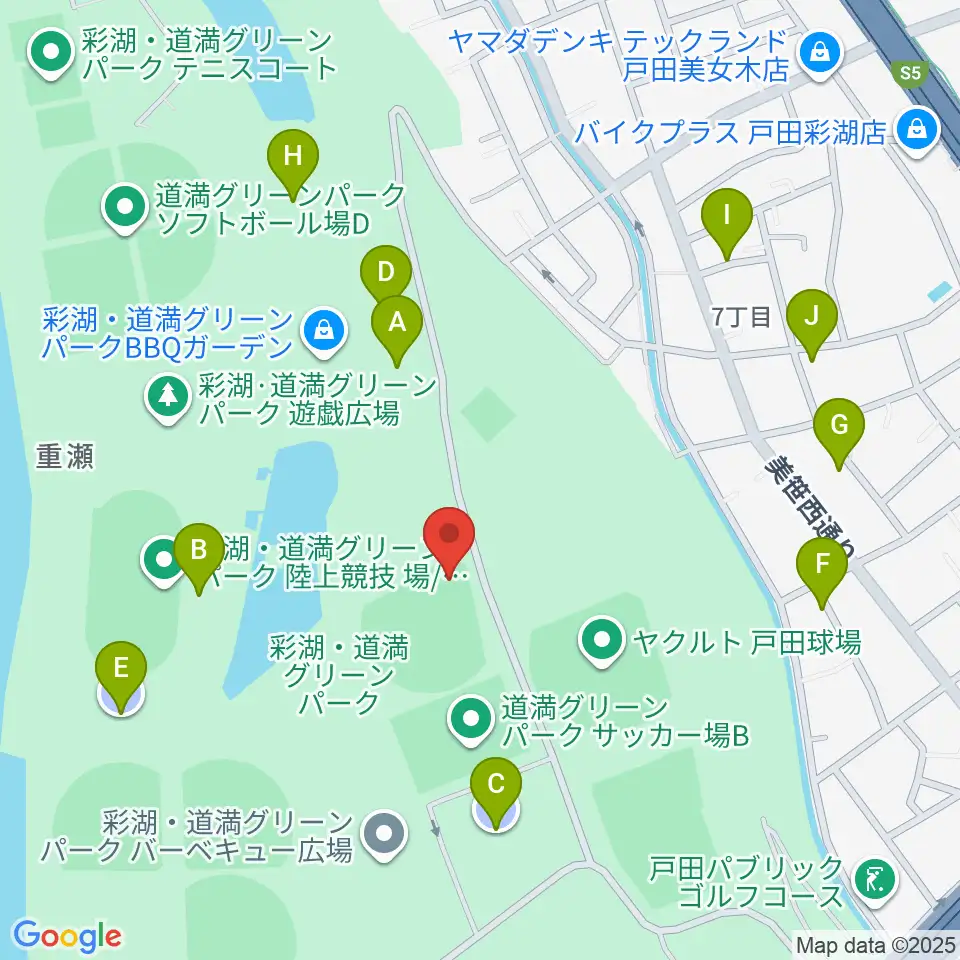 彩湖・道満グリーンパーク野球場周辺の駐車場・コインパーキング一覧地図