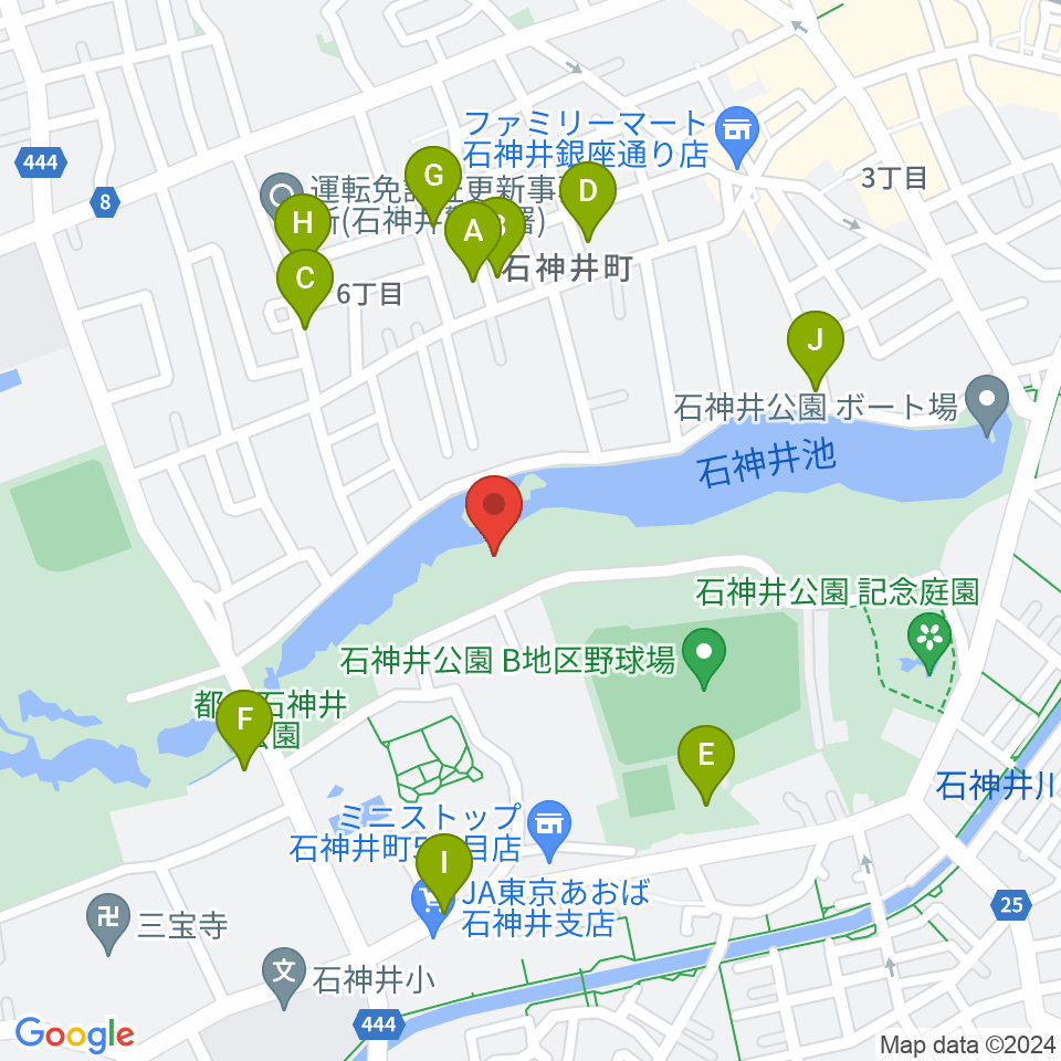 石神井公園野外ステージ周辺の駐車場・コインパーキング一覧地図