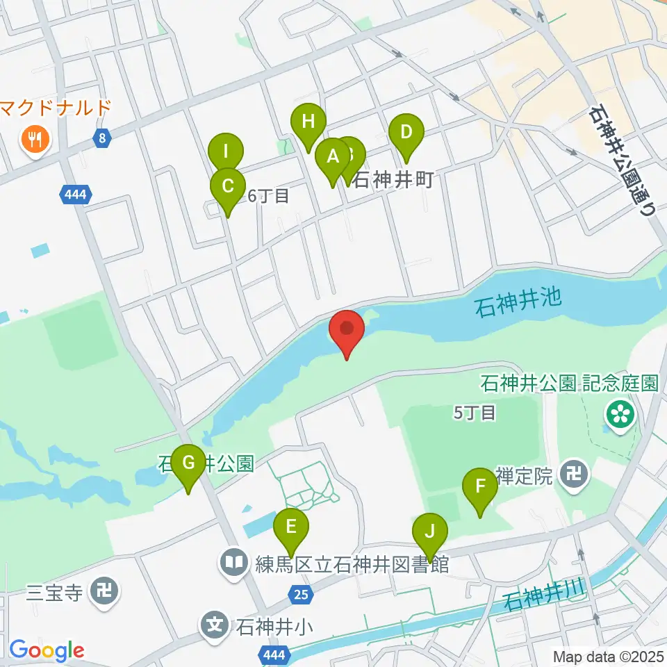 石神井公園野外ステージ周辺の駐車場・コインパーキング一覧地図