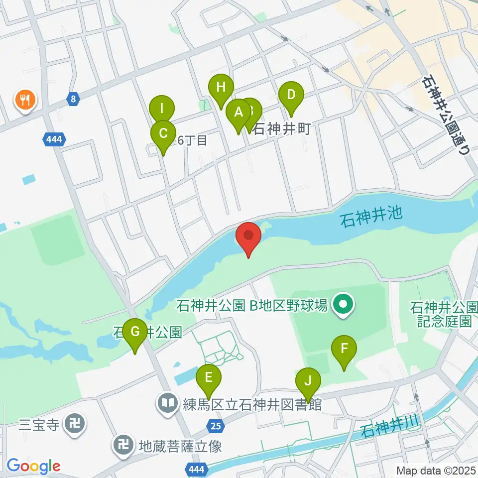 石神井公園野外ステージ周辺の駐車場・コインパーキング一覧地図