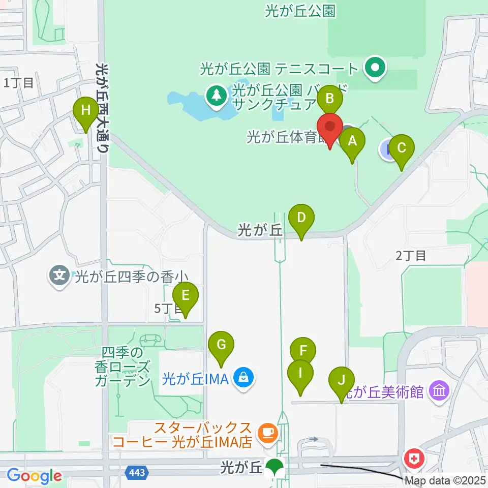 光が丘体育館周辺の駐車場・コインパーキング一覧地図