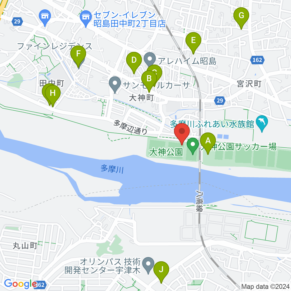 大神公園野球場周辺の駐車場・コインパーキング一覧地図