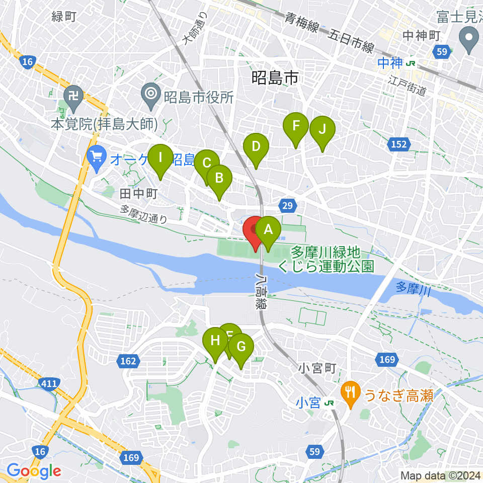 大神公園サッカー場周辺の駐車場・コインパーキング一覧地図