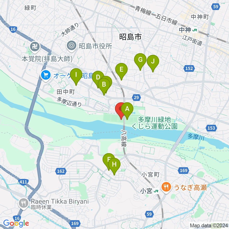 大神公園サッカー場周辺の駐車場・コインパーキング一覧地図