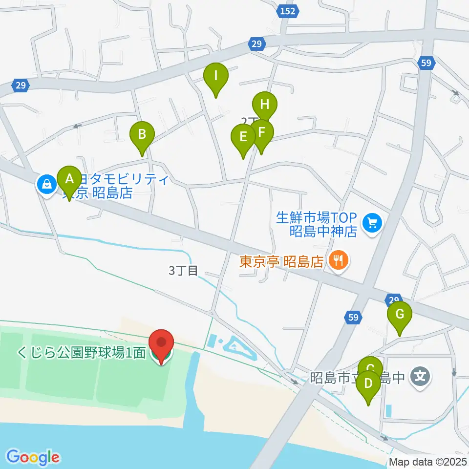 くじら運動公園野球場周辺の駐車場・コインパーキング一覧地図