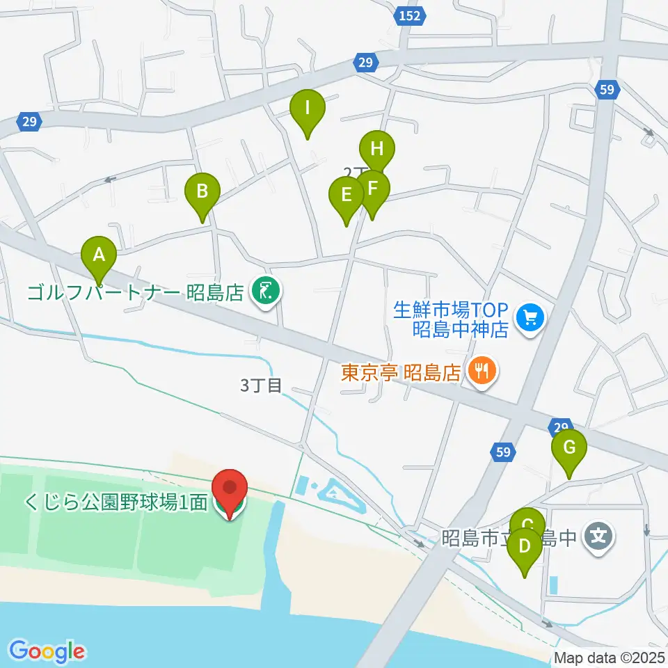 くじら運動公園野球場周辺の駐車場・コインパーキング一覧地図