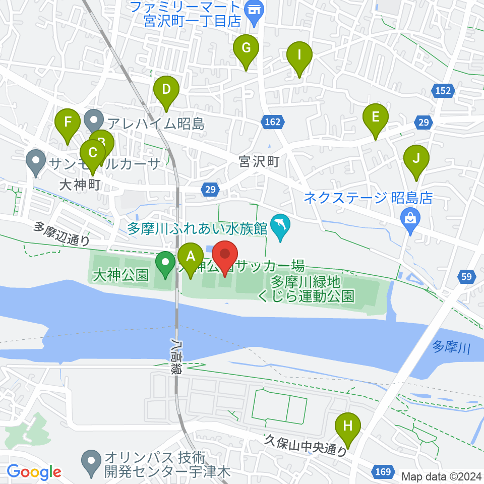 くじら運動公園少年サッカー場周辺の駐車場・コインパーキング一覧地図