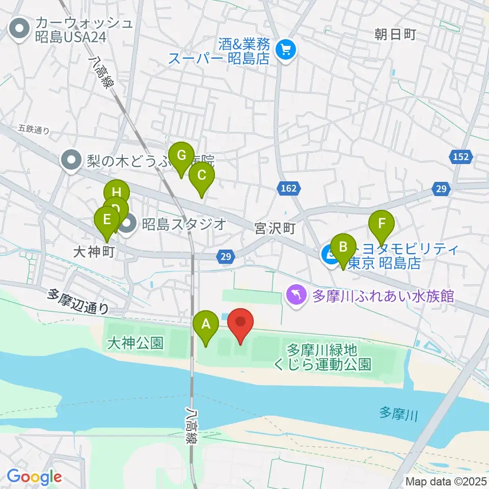 くじら運動公園少年サッカー場周辺の駐車場・コインパーキング一覧地図