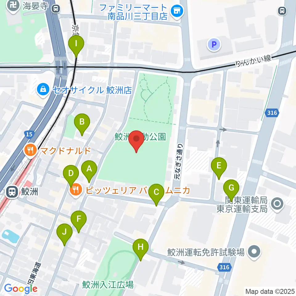 鮫洲運動公園軟式こども野球場周辺の駐車場・コインパーキング一覧地図