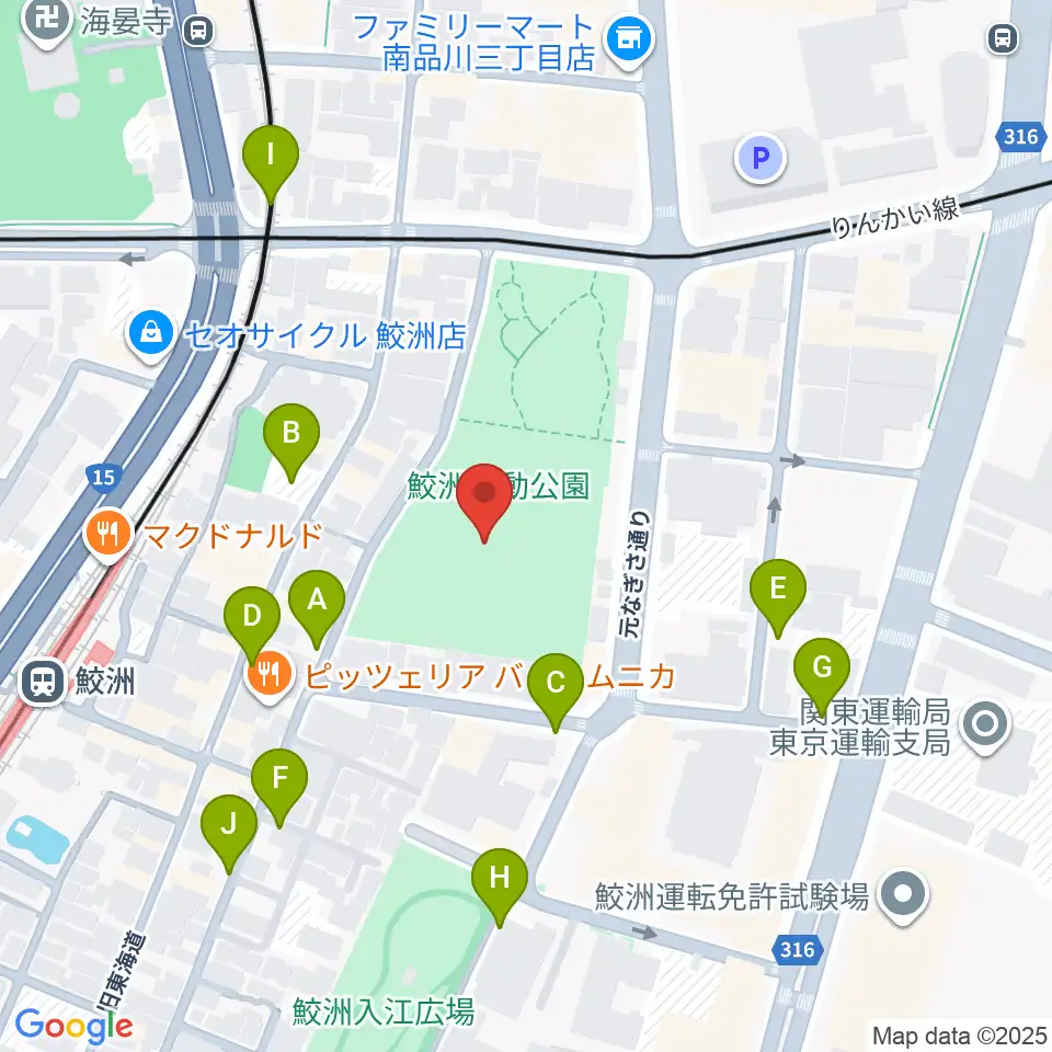 鮫洲運動公園軟式こども野球場周辺の駐車場・コインパーキング一覧地図