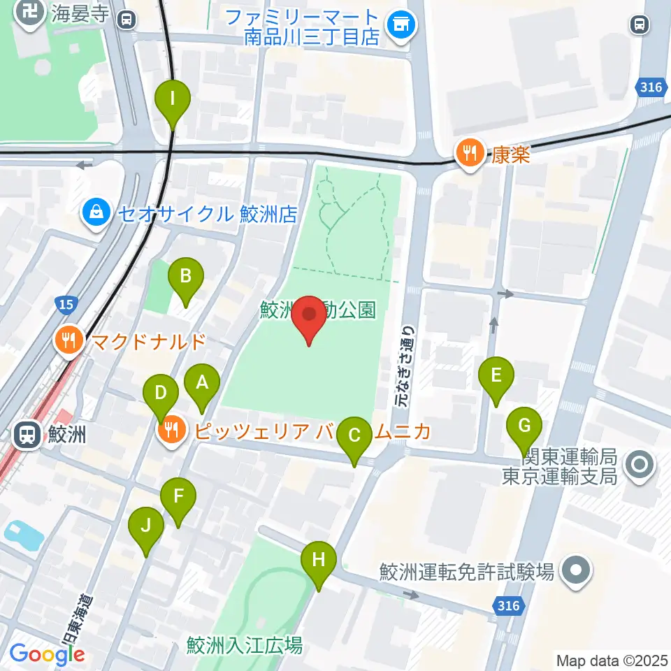 鮫洲運動公園軟式こども野球場周辺の駐車場・コインパーキング一覧地図