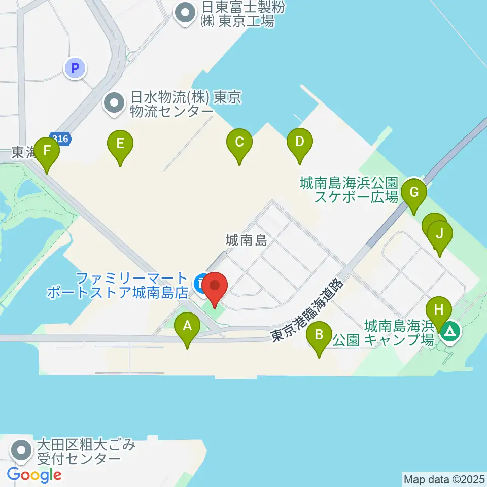 城南島ポートグランド周辺の駐車場・コインパーキング一覧地図