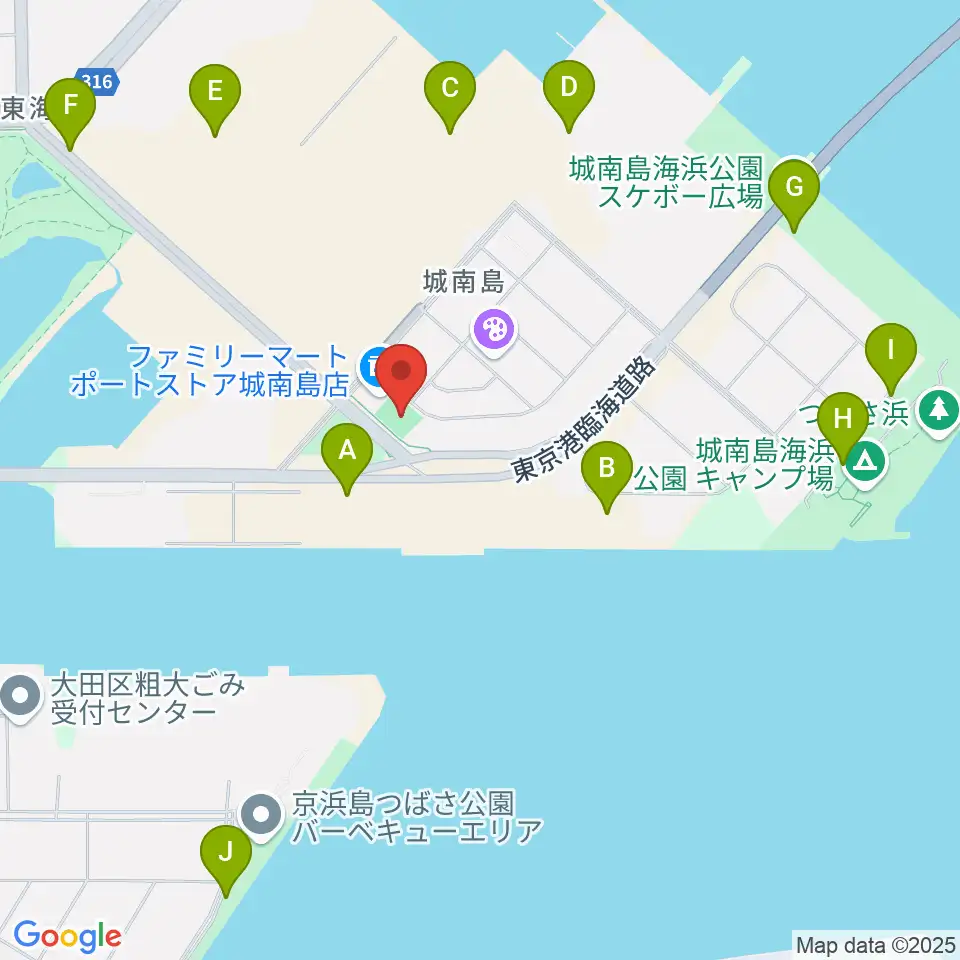 城南島ポートグランド周辺の駐車場・コインパーキング一覧地図