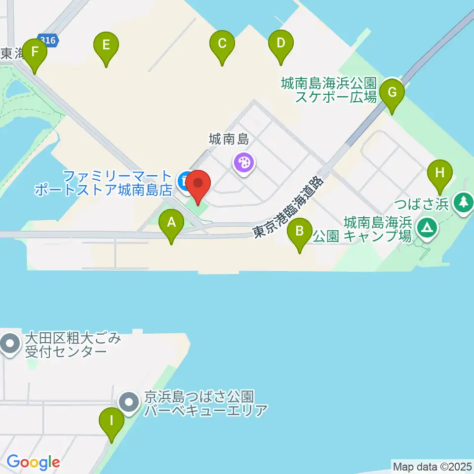 城南島ポートグランド周辺の駐車場・コインパーキング一覧地図
