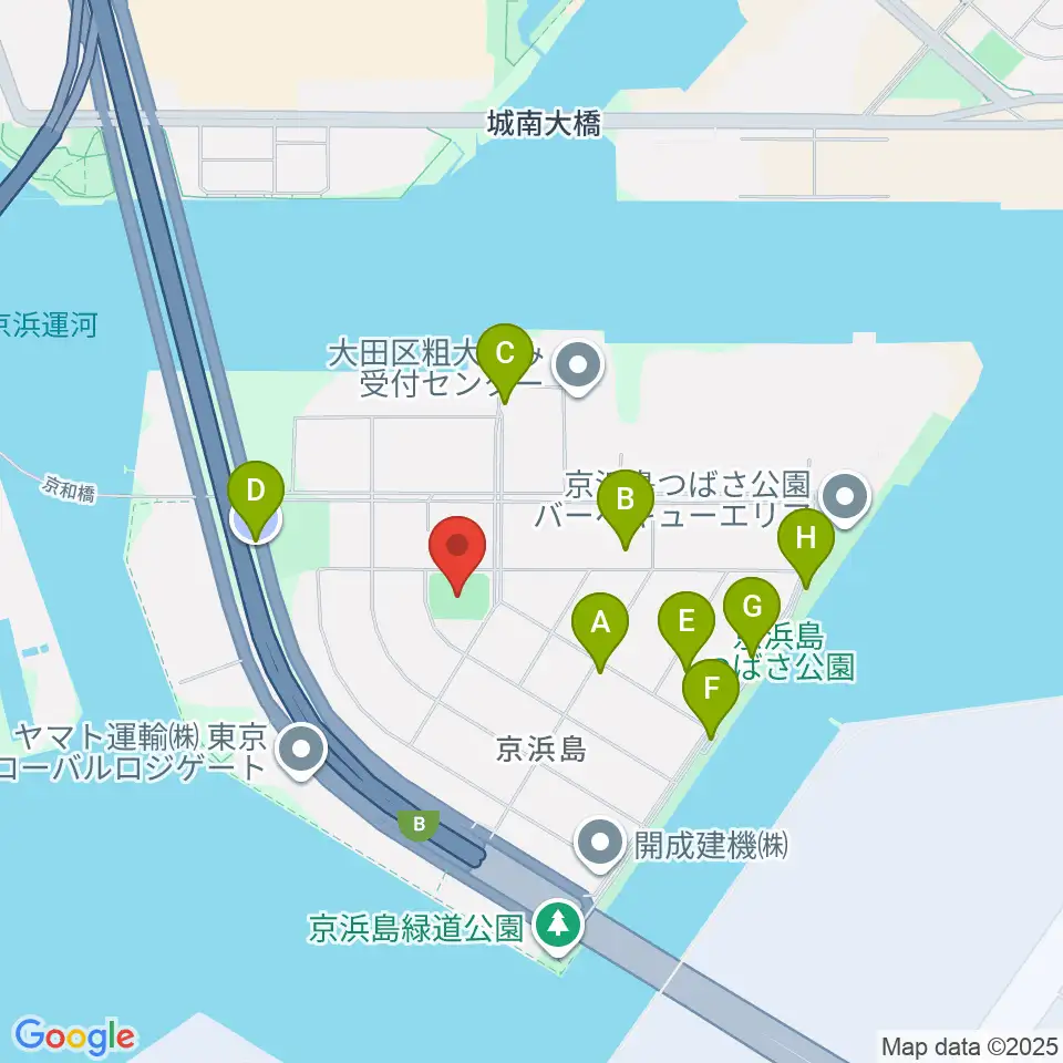 京浜島防災広場運動場周辺の駐車場・コインパーキング一覧地図