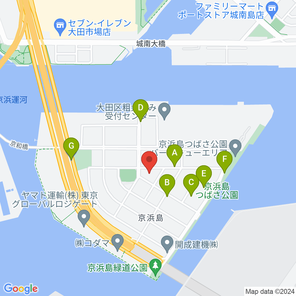 京浜島勤労者厚生会館周辺の駐車場・コインパーキング一覧地図