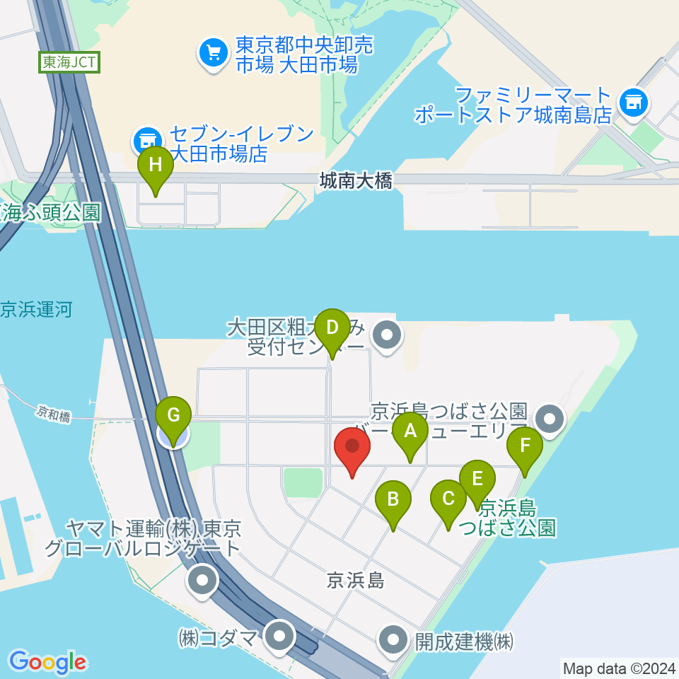 京浜島勤労者厚生会館周辺の駐車場・コインパーキング一覧地図