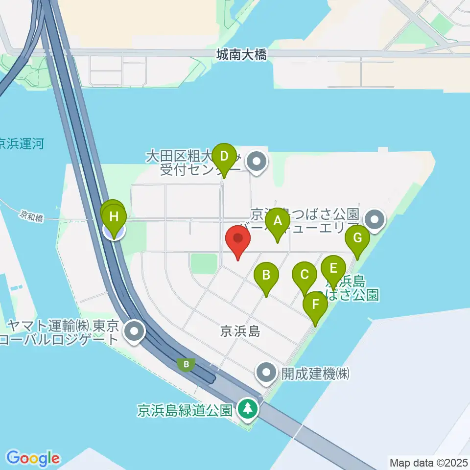 京浜島勤労者厚生会館周辺の駐車場・コインパーキング一覧地図