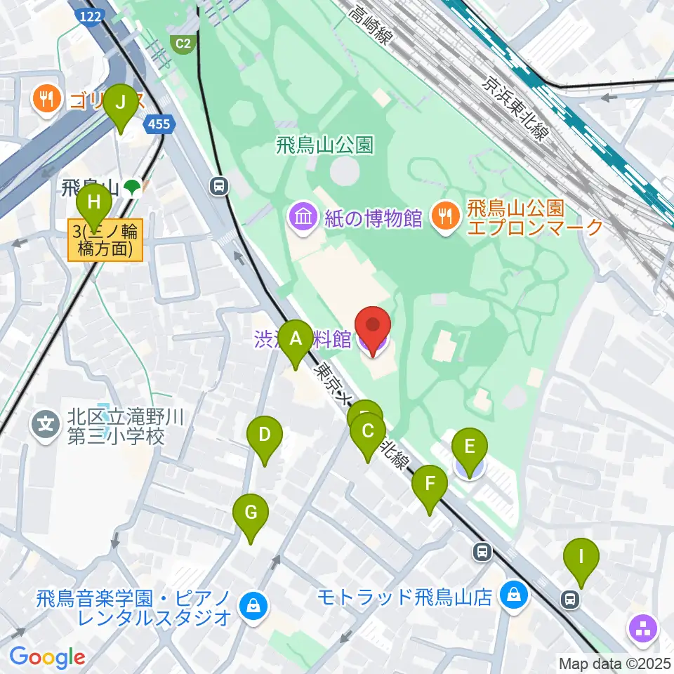 渋沢史料館周辺の駐車場・コインパーキング一覧地図