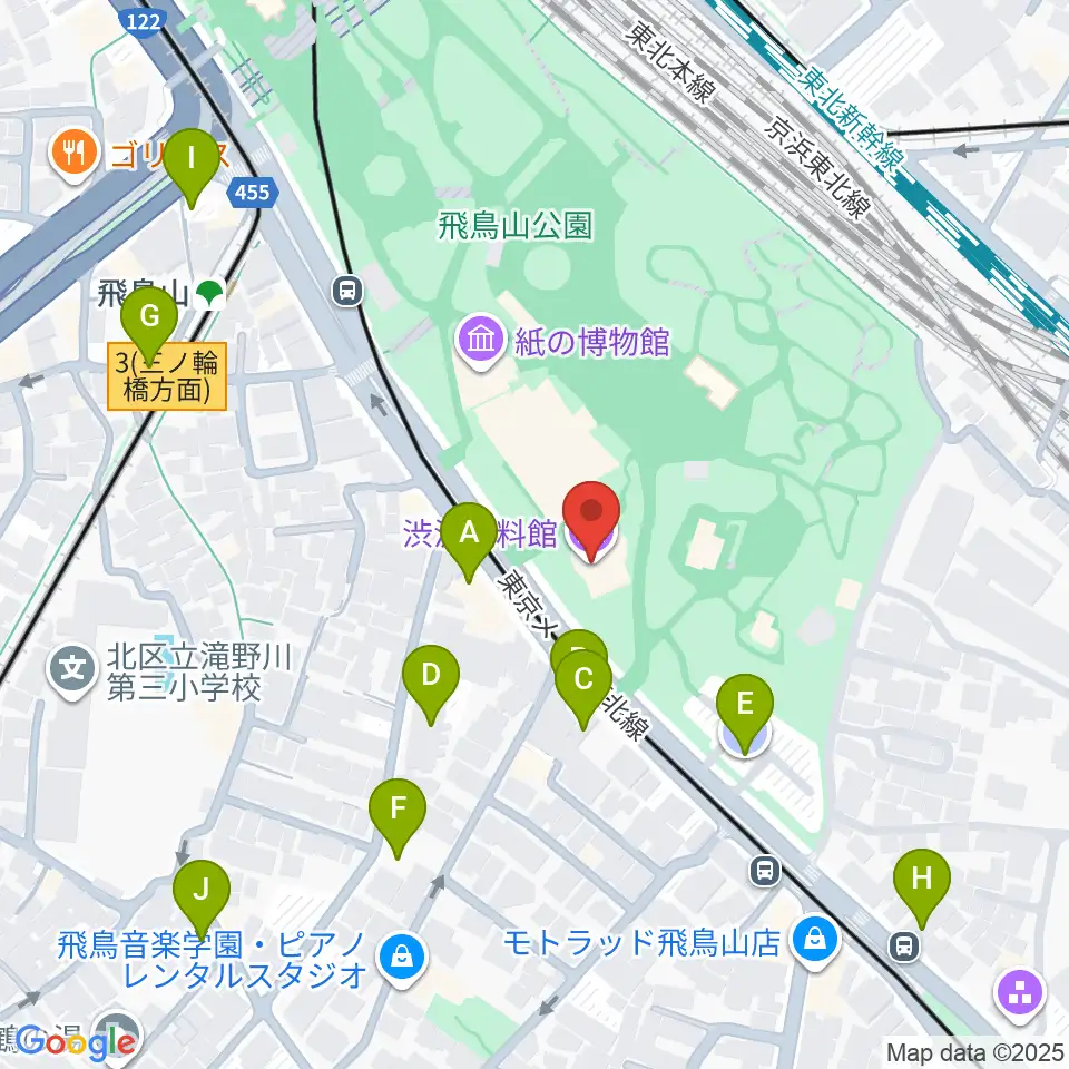 渋沢史料館周辺の駐車場・コインパーキング一覧地図