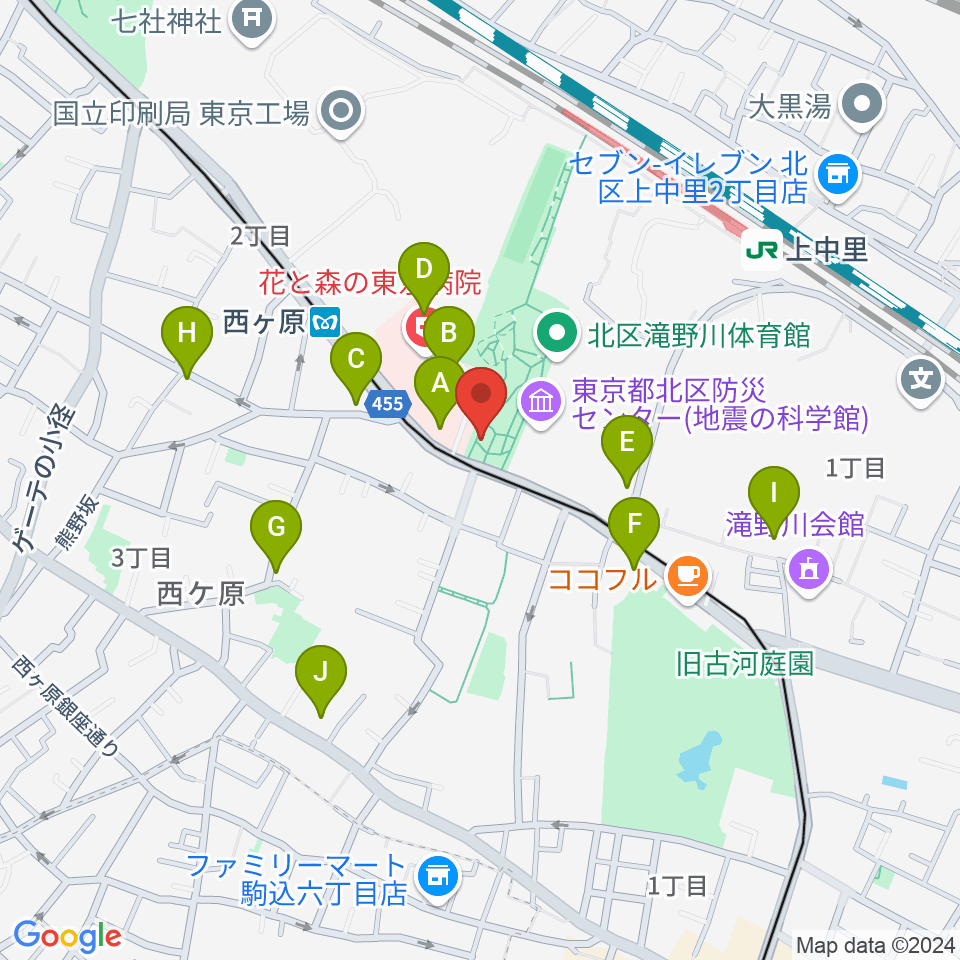 地震の科学館周辺の駐車場・コインパーキング一覧地図