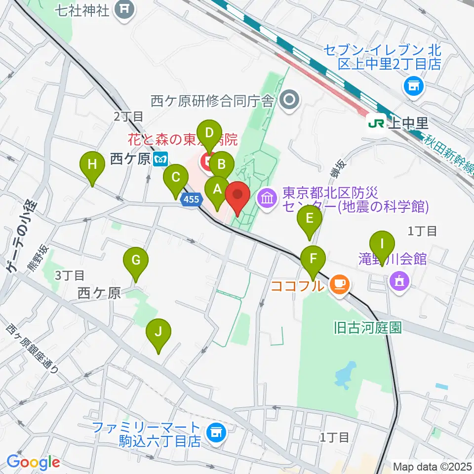 地震の科学館周辺の駐車場・コインパーキング一覧地図