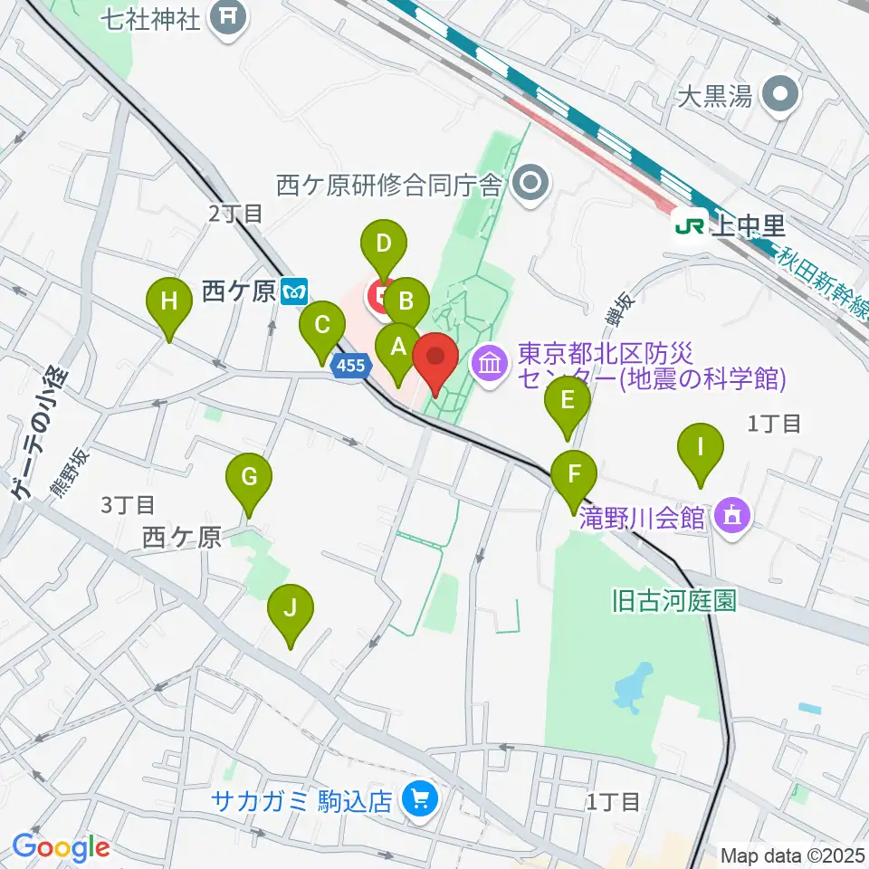地震の科学館周辺の駐車場・コインパーキング一覧地図