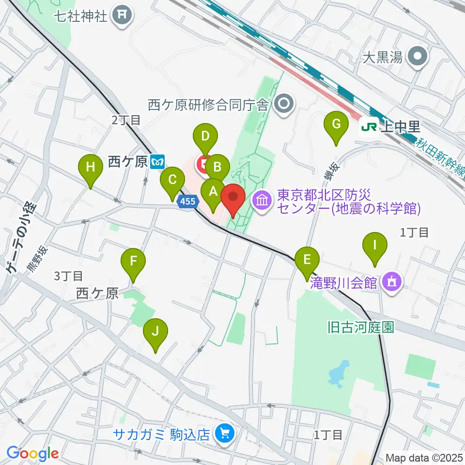 地震の科学館周辺の駐車場・コインパーキング一覧地図