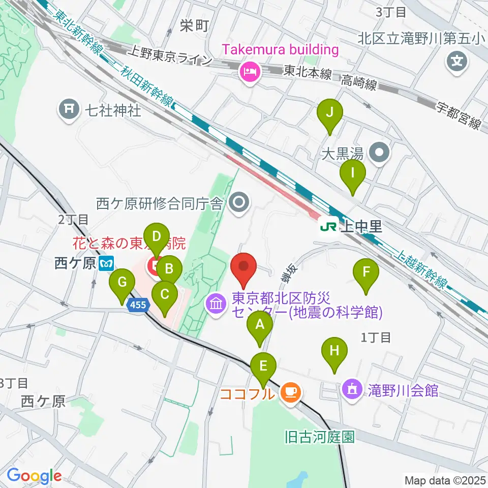 滝野川体育館周辺の駐車場・コインパーキング一覧地図