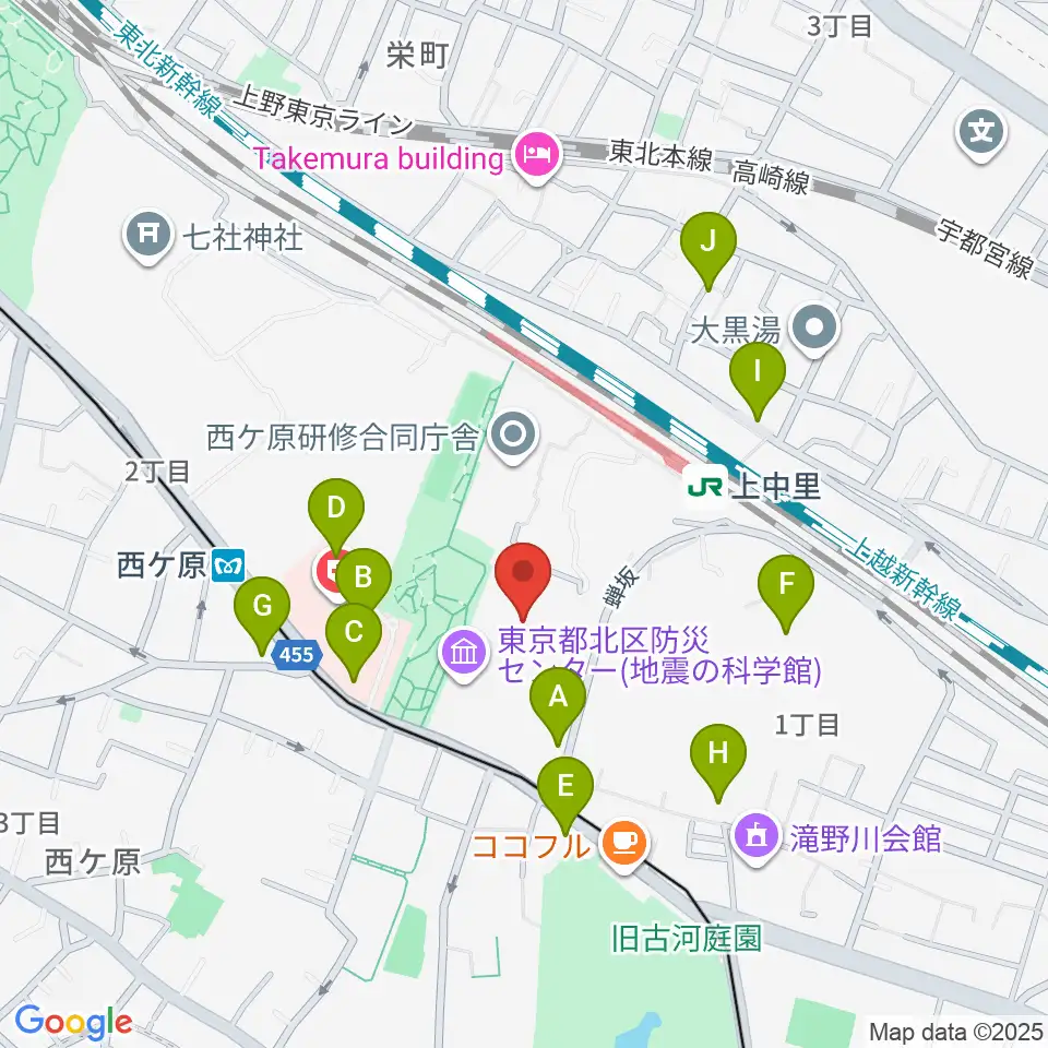 滝野川体育館周辺の駐車場・コインパーキング一覧地図