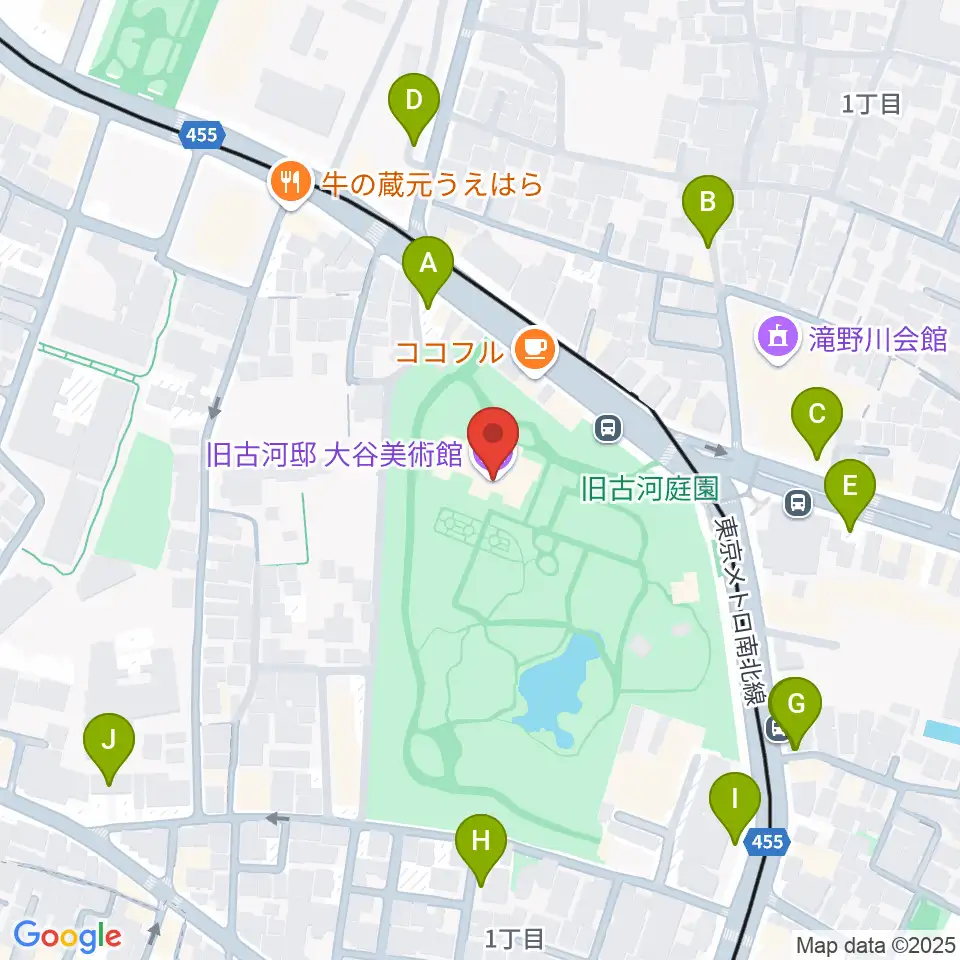 旧古河邸 大谷美術館周辺の駐車場・コインパーキング一覧地図