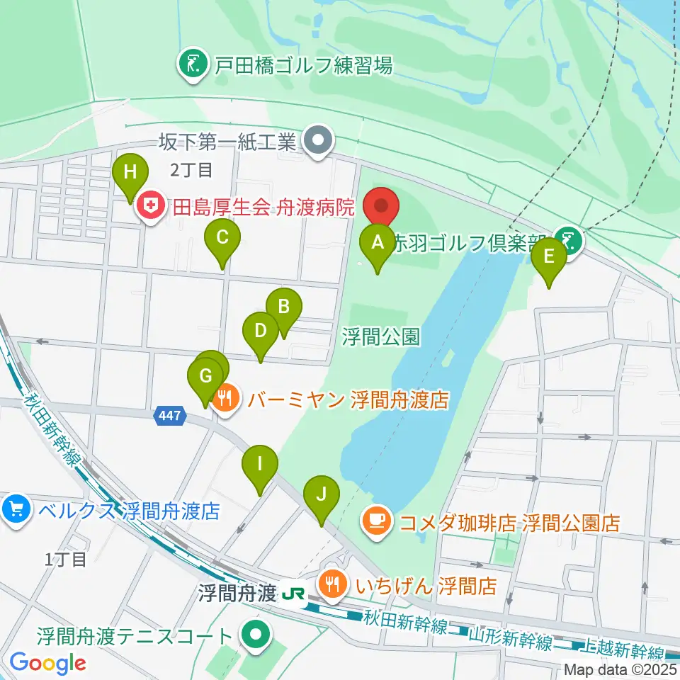 浮間公園野球場周辺の駐車場・コインパーキング一覧地図