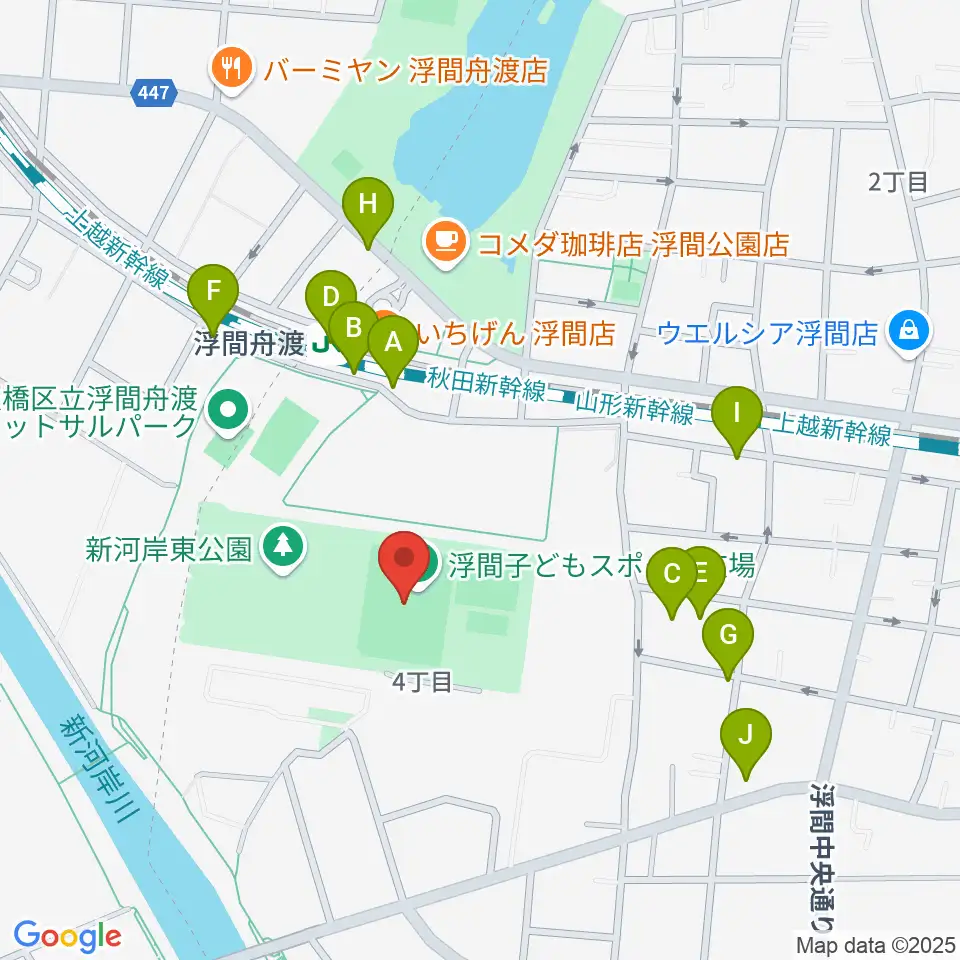 浮間子どもスポーツ広場野球場周辺の駐車場・コインパーキング一覧地図