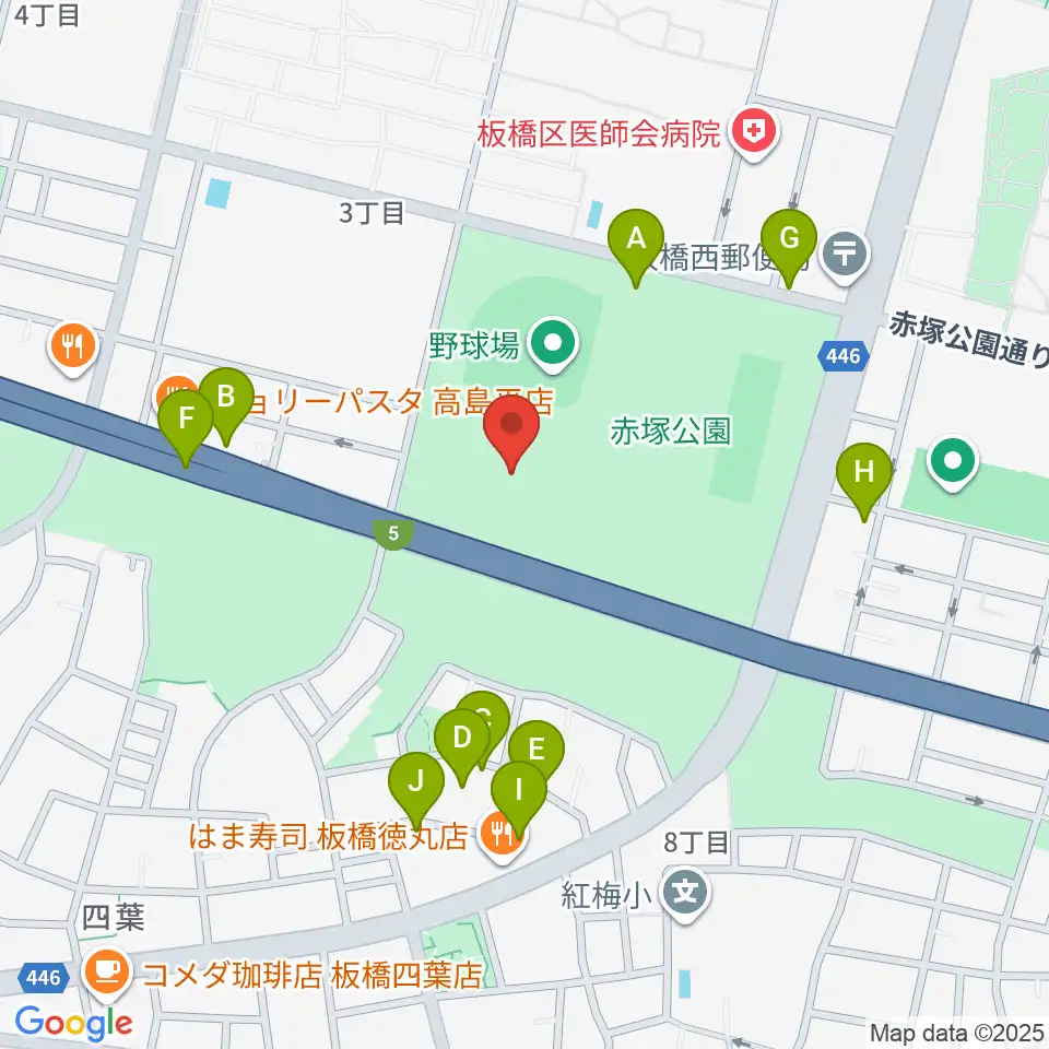 赤塚公園競技場周辺の駐車場・コインパーキング一覧地図