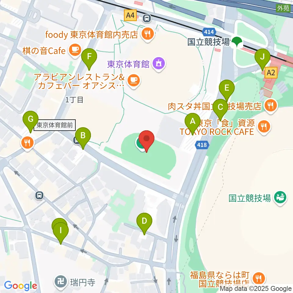 東京体育館フットサルコート周辺の駐車場・コインパーキング一覧地図