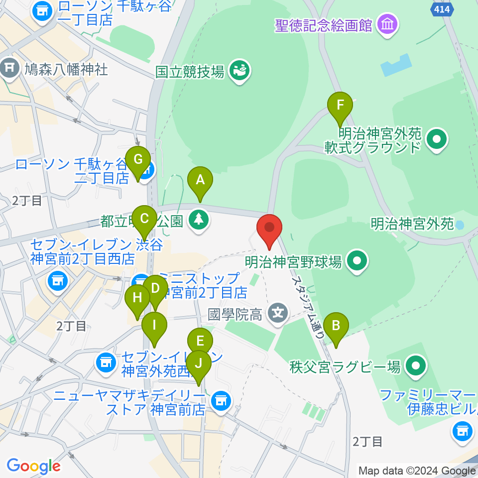 日本オリンピックミュージアム周辺の駐車場・コインパーキング一覧地図