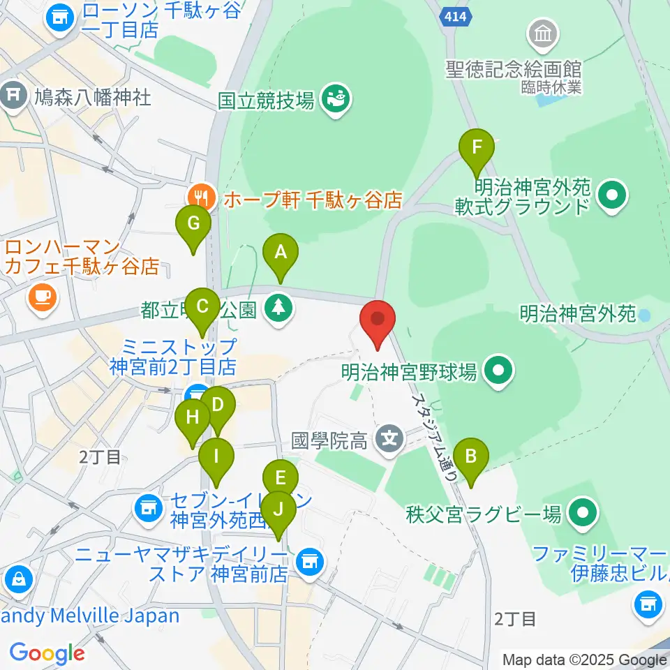 日本オリンピックミュージアム周辺の駐車場・コインパーキング一覧地図