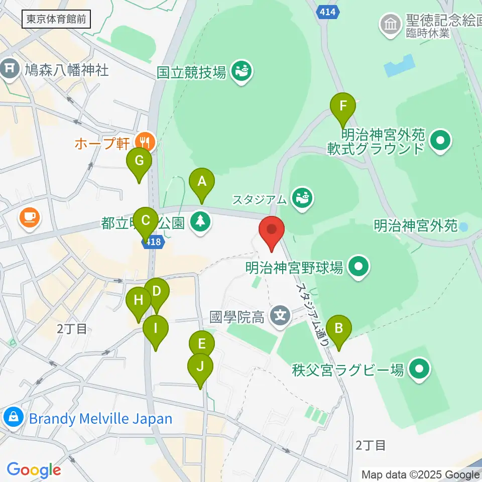 日本オリンピックミュージアム周辺の駐車場・コインパーキング一覧地図