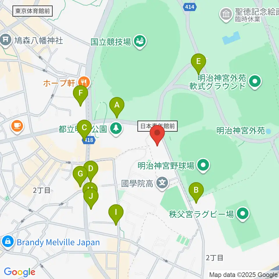 日本オリンピックミュージアム周辺の駐車場・コインパーキング一覧地図