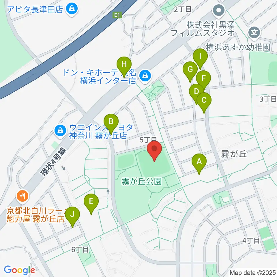霧が丘公園グラウンド周辺の駐車場・コインパーキング一覧地図