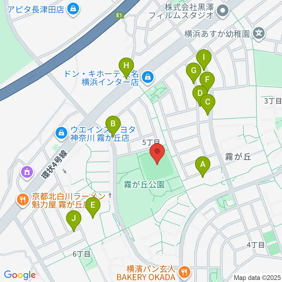 霧が丘公園グラウンド周辺の駐車場・コインパーキング一覧地図