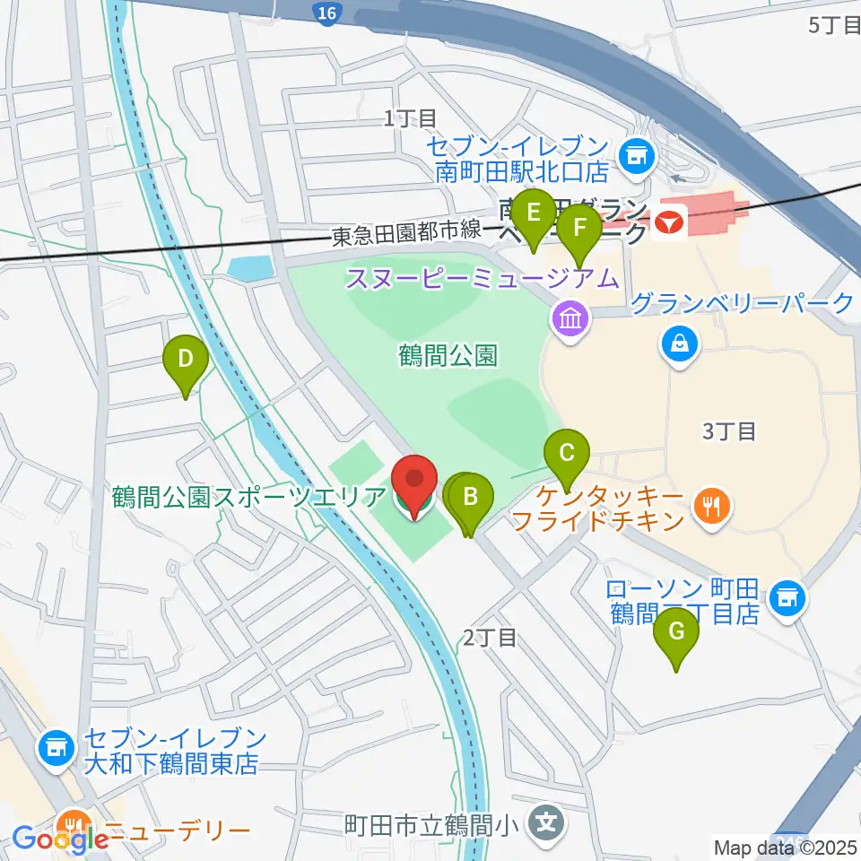 鶴間公園グラウンド周辺の駐車場・コインパーキング一覧地図