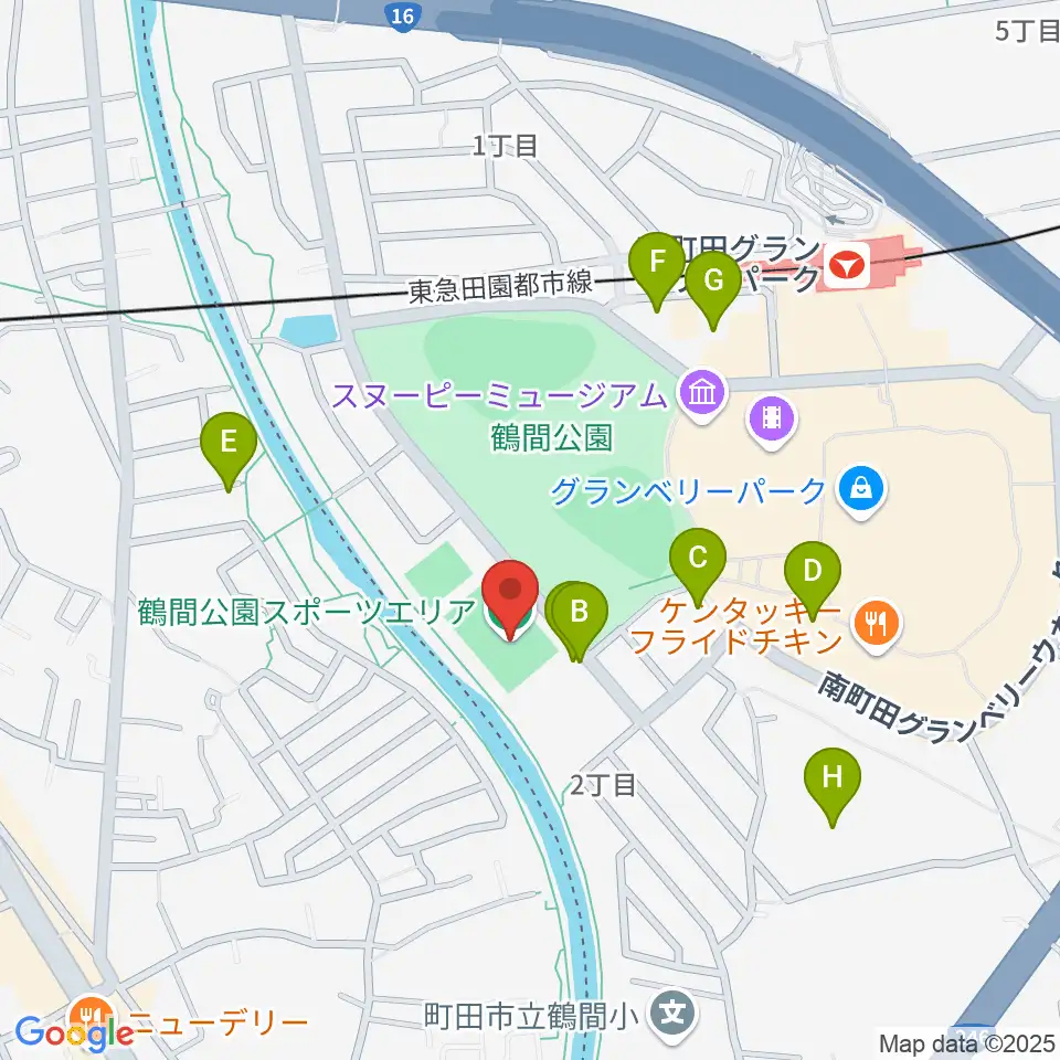 鶴間公園グラウンド周辺の駐車場・コインパーキング一覧地図