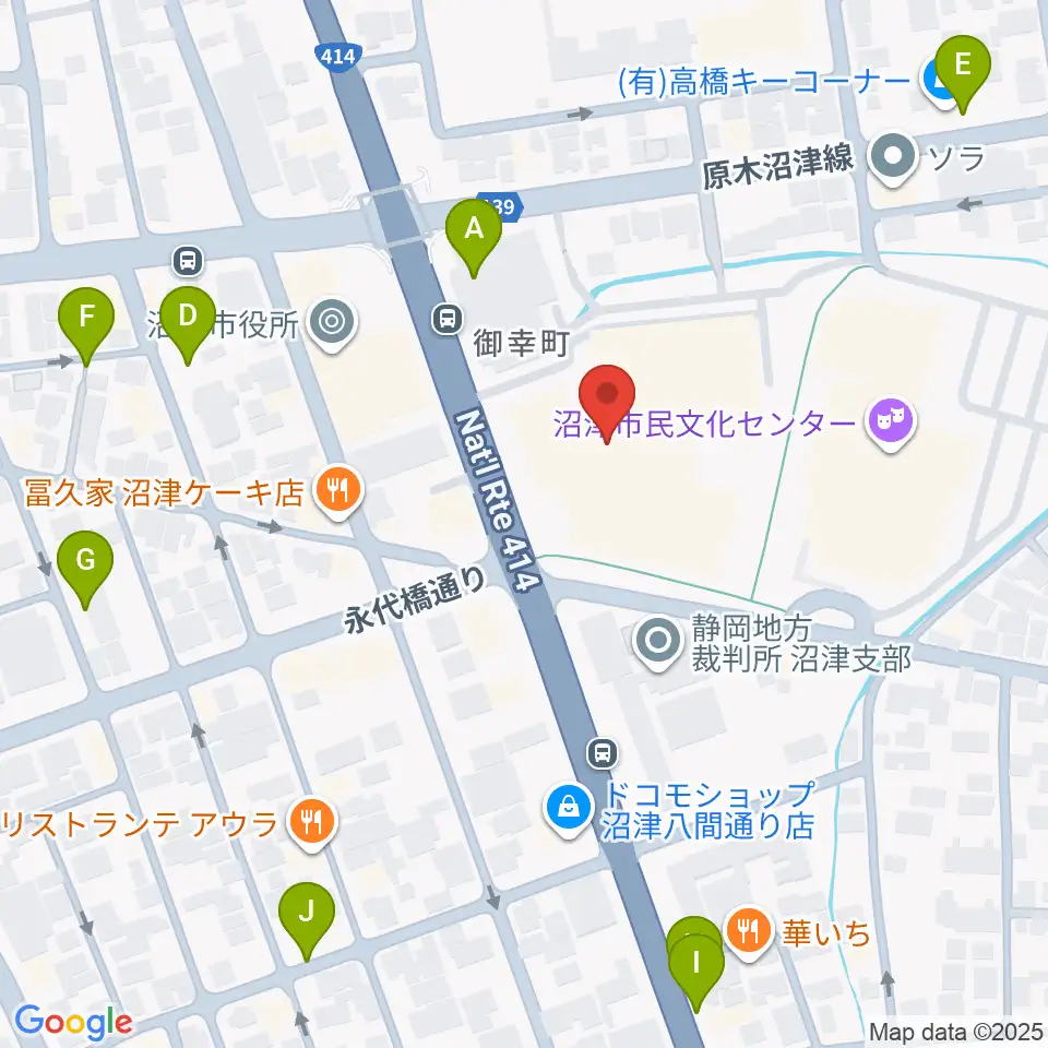 香陵アリーナ 沼津市総合体育館周辺の駐車場・コインパーキング一覧地図