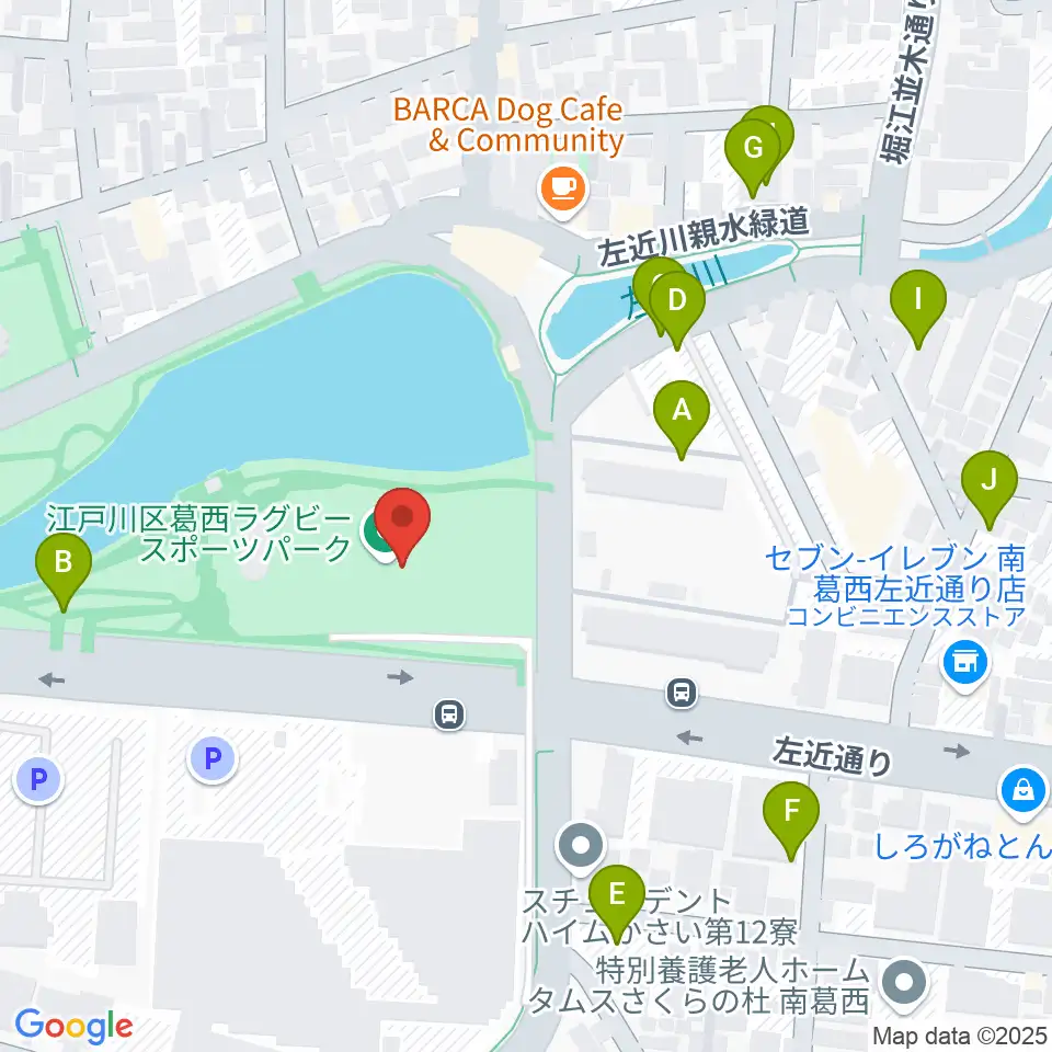 葛西ラグビースポーツパーク周辺の駐車場・コインパーキング一覧地図
