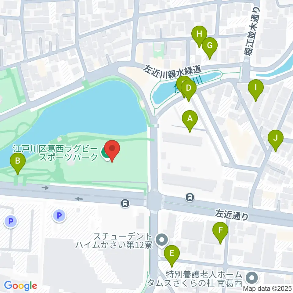 葛西ラグビースポーツパーク周辺の駐車場・コインパーキング一覧地図