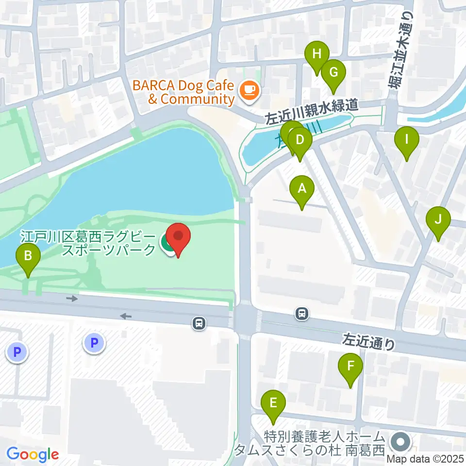 葛西ラグビースポーツパーク周辺の駐車場・コインパーキング一覧地図