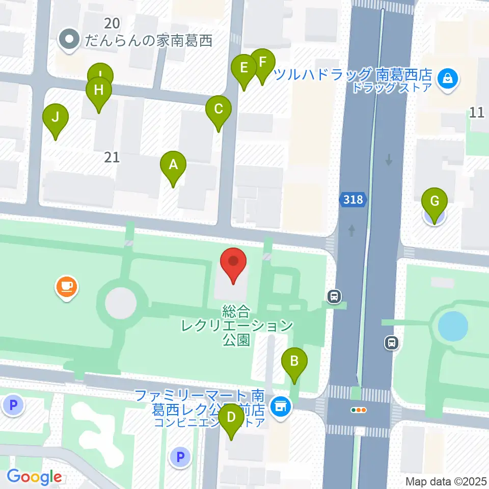 江戸川区総合レクリエーション公園相撲場周辺の駐車場・コインパーキング一覧地図