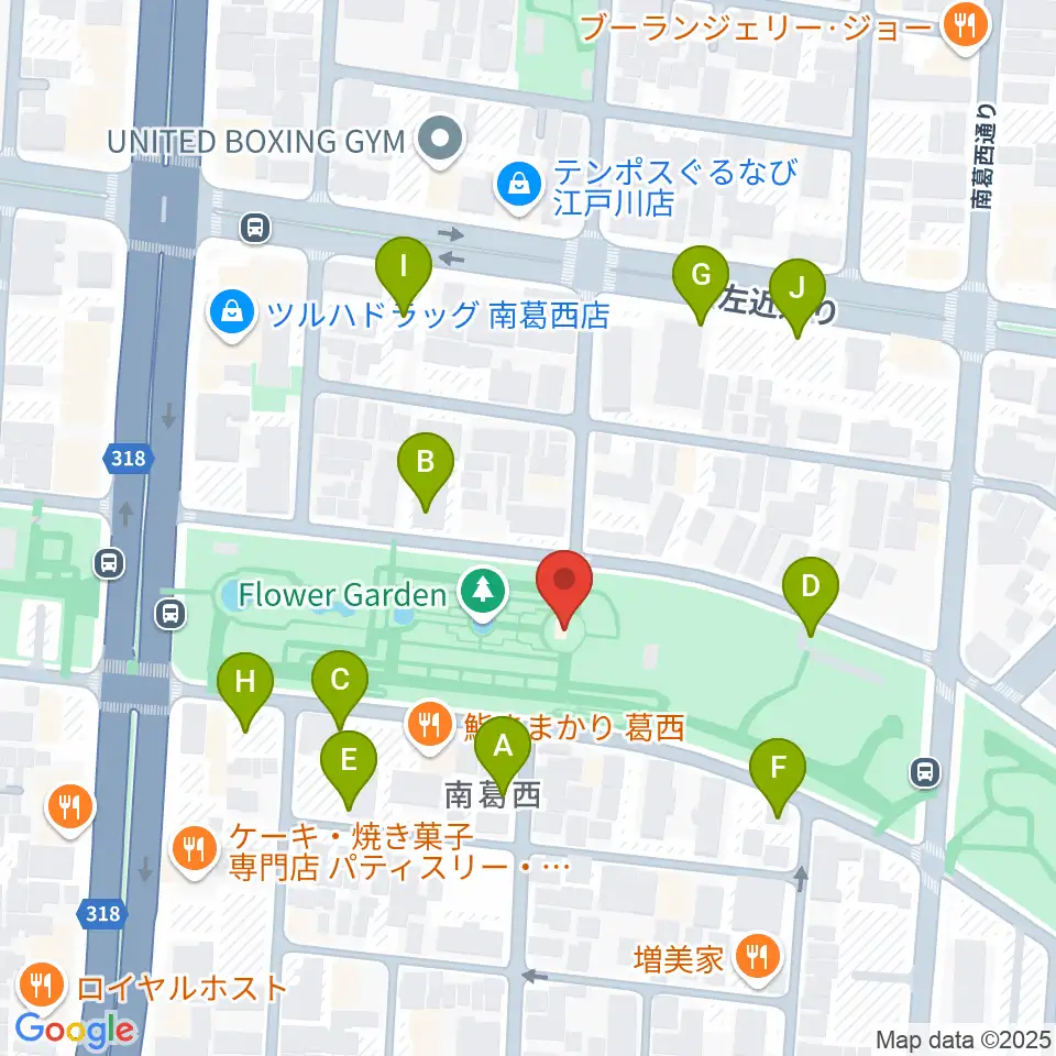 フラワーガーデンステージ周辺の駐車場・コインパーキング一覧地図